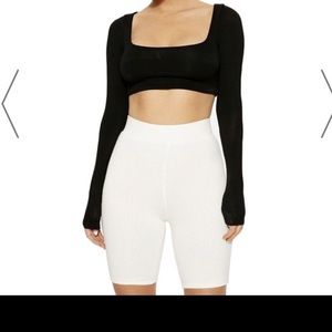 White high waisted leggings